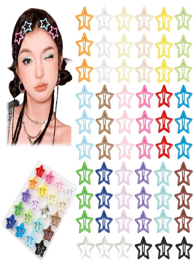 TEBIEKOY 80Pcs Y2K Star Hair Clips - Colorful Metal Snap Hair Barrettes for Women Girls Non-Slip Cute Star Hair Accessories for Daily Party - Image 1